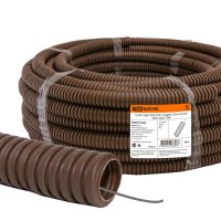 Труба гофрированная ПВХ 25мм темное дерево TDM (25)