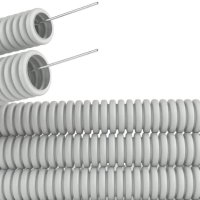 Труба гофрированная ПВХ 25мм серый Omnyx протяжка (50)