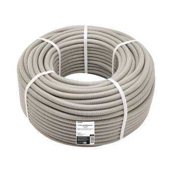 Труба гофрированная ПВХ 25мм серый Rexant (50)