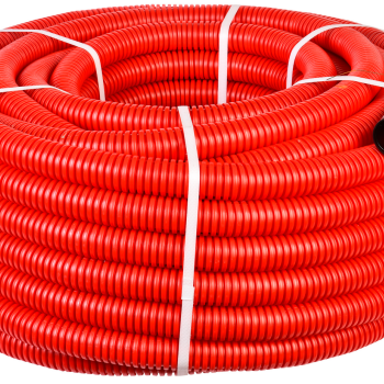 Труба гофрированная двустенная ПНД 40мм красный IEK (50)