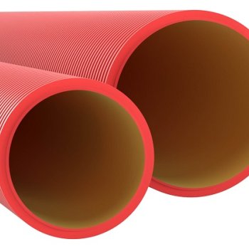 Труба гофрированная двустенная ПНД 160мм жесткая красный DKC SN8 (6)