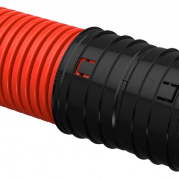 Труба гофр. двустенная ПНД d=160мм красная жесткая (6м) IEK