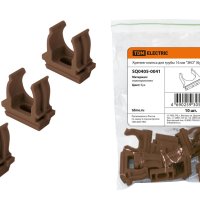 Крепёж-клипса для трубы D16мм дерево тёмное TDM (10)