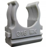 Крепёж-клипса для трубы D16мм серый IEK (100/1000)