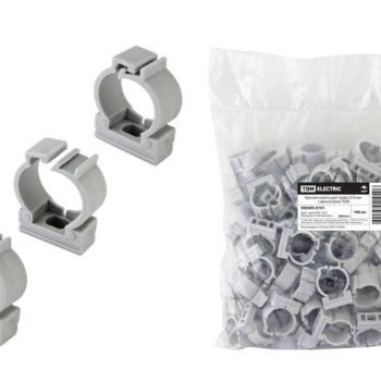 Крепеж-клипса для трубы D16мм серый фиксатор TDM (100)