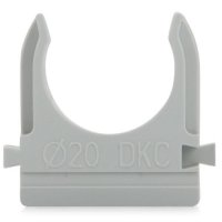 Крепёж-клипса для трубы D20мм серый DKC (100/800/7200)