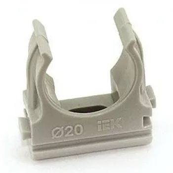 Крепёж-клипса для трубы D20мм серый IEK (100/1000)