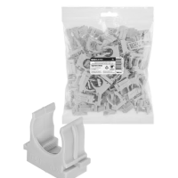 Крепёж-клипса для трубы Ø20мм серый прямой монтаж TDM (100/1200)