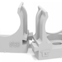 Крепеж-клипса для трубы d20мм серый прямой монтаж Промрукав (100/1100)