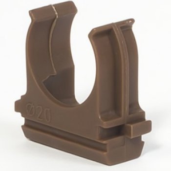 Крепёж-клипса для трубы D25мм дерево тёмное U-Plast (100)