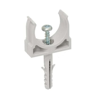 Крепёж-клипса для трубы D25мм серый дюбель 5шт IEK (10)