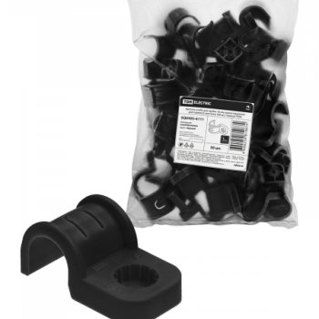 Крепёж-скоба для тубы D16мм черный прямой монтаж TDM (50/750)