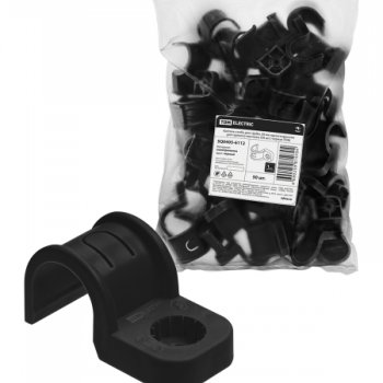 Крепёж-скоба для тубы D20мм черный прямой монтаж TDM (50/600)