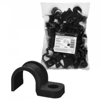 Крепёж-скоба для тубы D25мм черный прямой монтаж TDM (50/450)