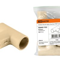 Тройник соединительный для трубы 20мм дерево светлое TDM (5)