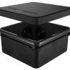 Коробка GE  80х80х40мм IP67 8вводов двухкомпонентная HF атмосферостойкая ЧЕРНАЯ (60)