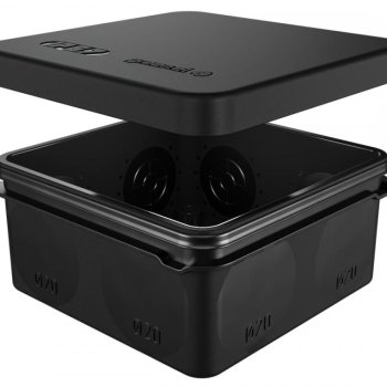 Коробка GE  80х80х40мм IP67 8вводов двухкомпонентная HF атмосферостойкая ЧЕРНАЯ (60)