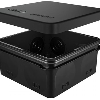 Коробкa [] 80х40мм IP67 8 вводов двухкомпонентная безгалоген прямой монтаж ЧЕРНЫЙ U-plast (100)