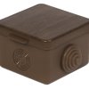 Коробка УПрк 100х100х50мм Дуб (темное дерево) IP54 8 вводов (60)