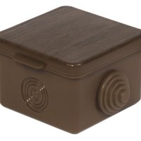 Коробка УПрк 100х100х50мм Дуб (темное дерево) IP54 8 вводов (60)