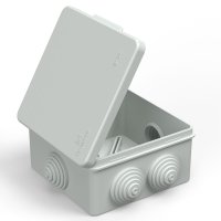 Коробкa []100х50мм IP66 6 вводов безгалоген прямой монтаж серый Промрукав (60)