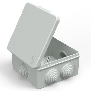 Коробкa []100х50мм IP66 6 вводов безгалоген прямой монтаж серый Промрукав (60)