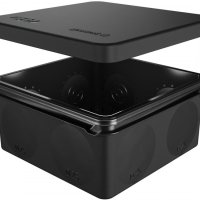 Коробка GE 100х100х50мм IP67 8вводов двухкомпонентная HF атмосферостойкая ЧЕРНАЯ (48)