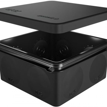 Коробка GE 100х100х50мм IP67 8вводов двухкомпонентная HF атмосферостойкая ЧЕРНАЯ (48)