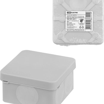 Коробка TDM 70х70х40мм IP66 6вводов двухкомпонентная прямой монтаж серый (140)