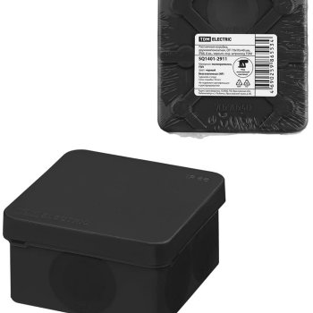 Коробка TDM  70х70х40мм IP66 6вводов двухкомпонентная прямой монтаж черный (140)