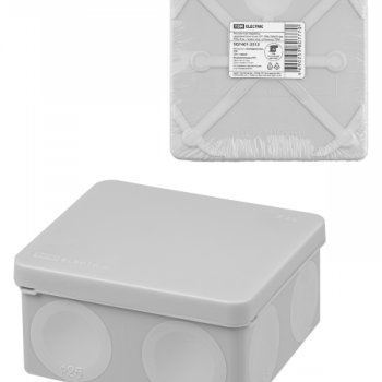 Коробка TDM 100х100х50мм IP66 8вводов двухкомпонентная прямой монтаж серый (60)