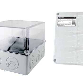 Коробка TDM 240х195х165мм IP55 5ввода прозр.крышка штрихкод (4)