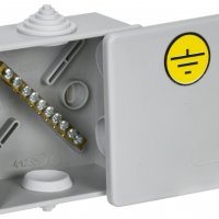 Коробка [] 85х40 ОП IP44 урав. потенциал шина 6 вводов серый IEK (60)