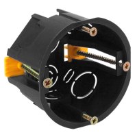 Коробкa ø68х45мм саморезы пласт. лапки черная Эра (200)