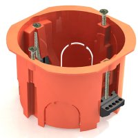 Подрозетник GE d65*45 пластиковые лапки оранжевый (100)