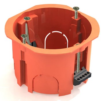 Подрозетник GE d65*45 пластиковые лапки оранжевый (100)