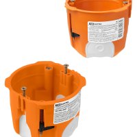 Подрозетник TDM d73*65 пластиковые лапки, саморезы, 2-х компон оранж штрихкод (96)