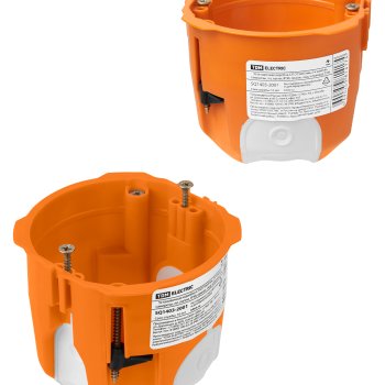 Подрозетник TDM d73*65 пластиковые лапки, саморезы, 2-х компон оранж штрихкод (96)