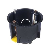 Подрозетник УП d68/45.1.2 пласт. лапки черный (200)