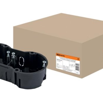 Подрозетник TDM 2-х местная 141х70х45 с саморезами штрихкод (100)