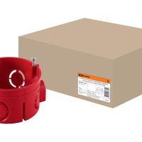 Подрозетник TDM d68*42 с саморезами стыковочные узлы красная (300)