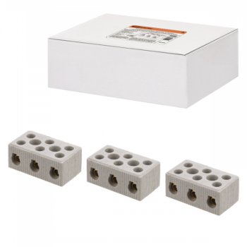 Клемма керамическая винтовая  30А 6-16мм² х3п TDM (20)