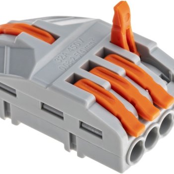 Зажим рычажковый разветвительный 1x4 (0.08-4мм²) CMK-421-4-10 Omnyx (10)