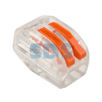 Зажим рычажковый 2x(0.08-2.5мм²) прозрачный Rexant (50)