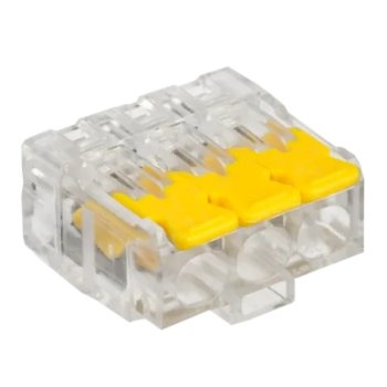 Зажим безвинт рычажк 3x(0.2-4.0мм²) IEK СМК 228-413 (100)