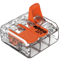 Зажим рычажковый 3x(0.5-6мм²) прозрачный Wago (30)