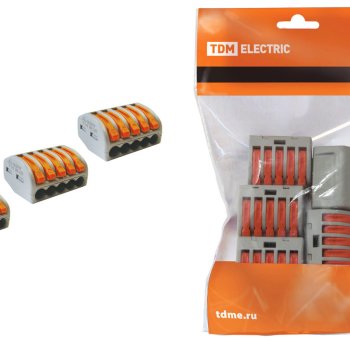 Зажим рычажковый 5x(0.08-2.5мм²) TDM 5шт (20)