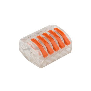 Зажим рычажковый 5x(0.08-2.5мм²) прозрачный Rexant (40)