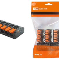 Зажим рычажковый 5x(0.1-4мм²) TDM СК-615 (10)