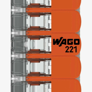 Зажим рычажковый 5x(0.5-6мм²) прозрачный Wago (15)